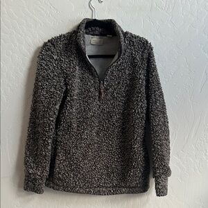 Women's Cozy Gray Sherpa Fleece Pullover